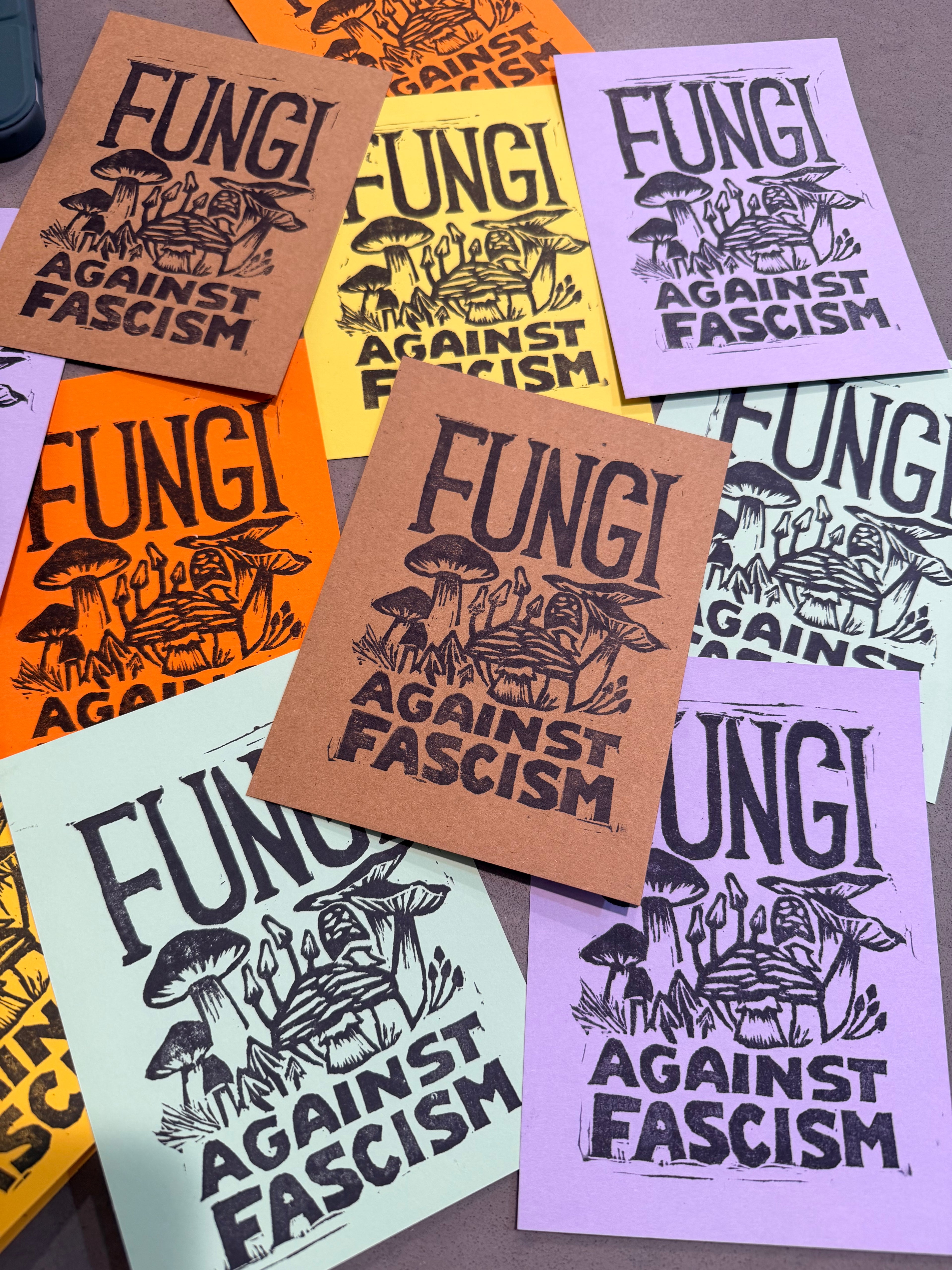 Fungi Against Fascism - Mushroom Print or Card