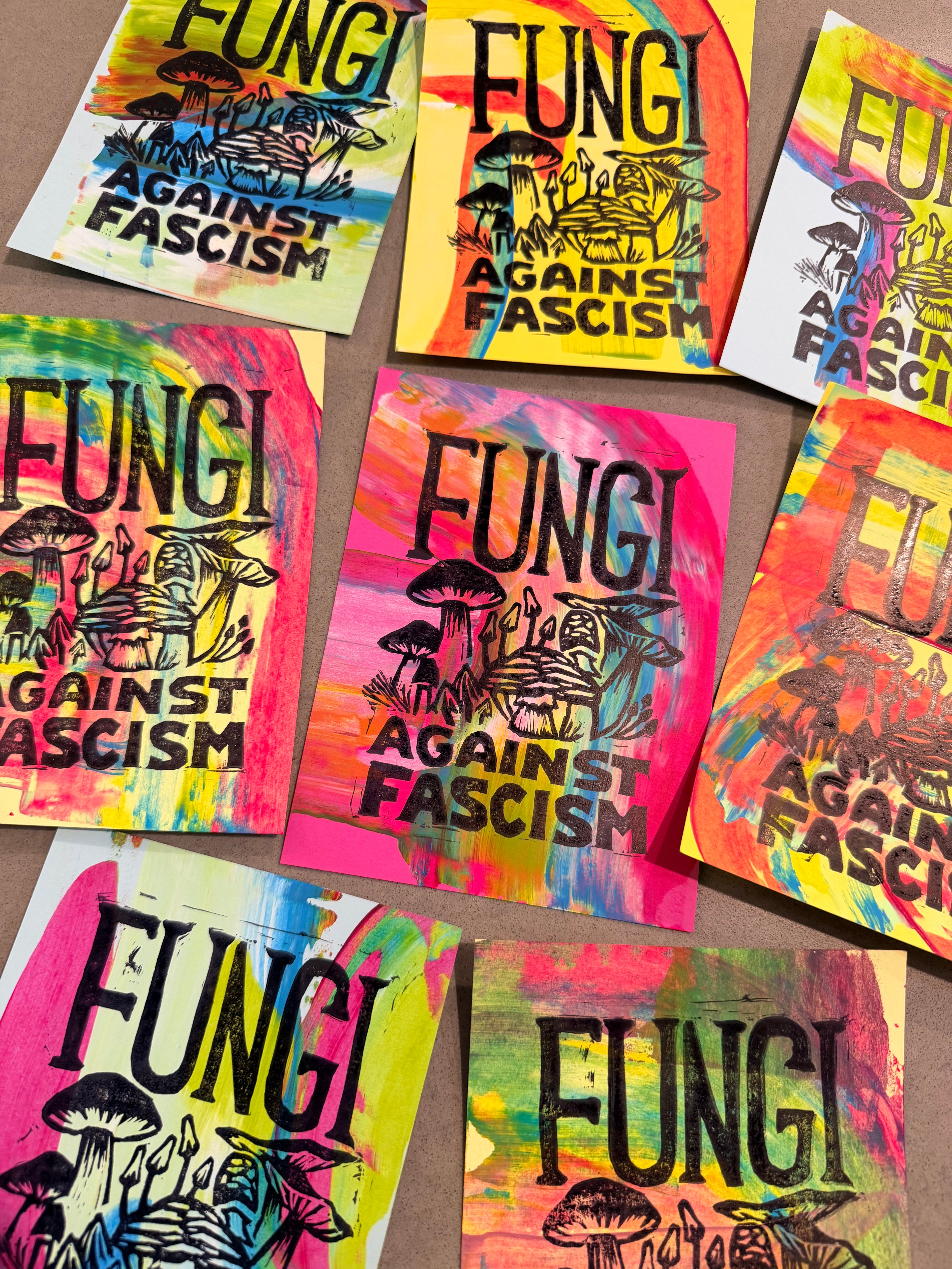Fungi Against Fascism - Mushroom Print or Card