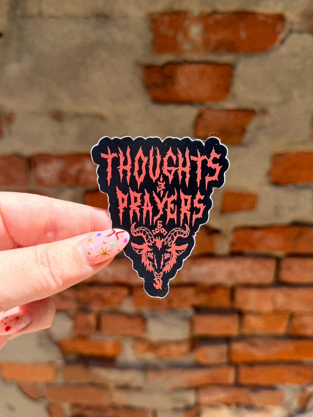 Thoughts and Prayers - Demon Sticker