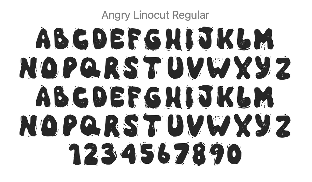 Angry Linocut Font