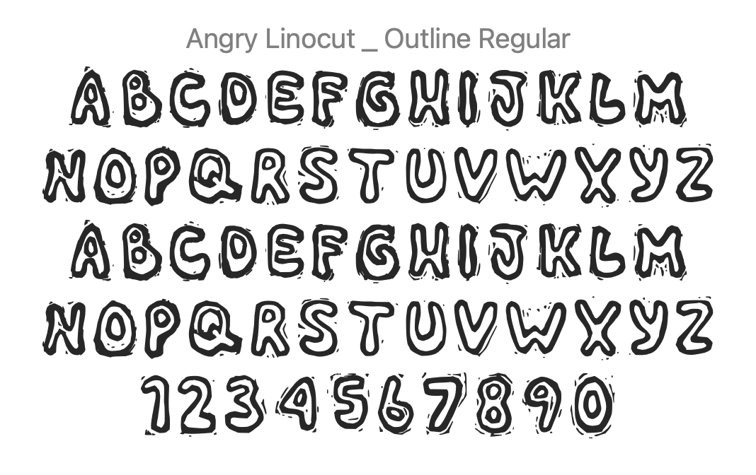 Angry Linocut Font