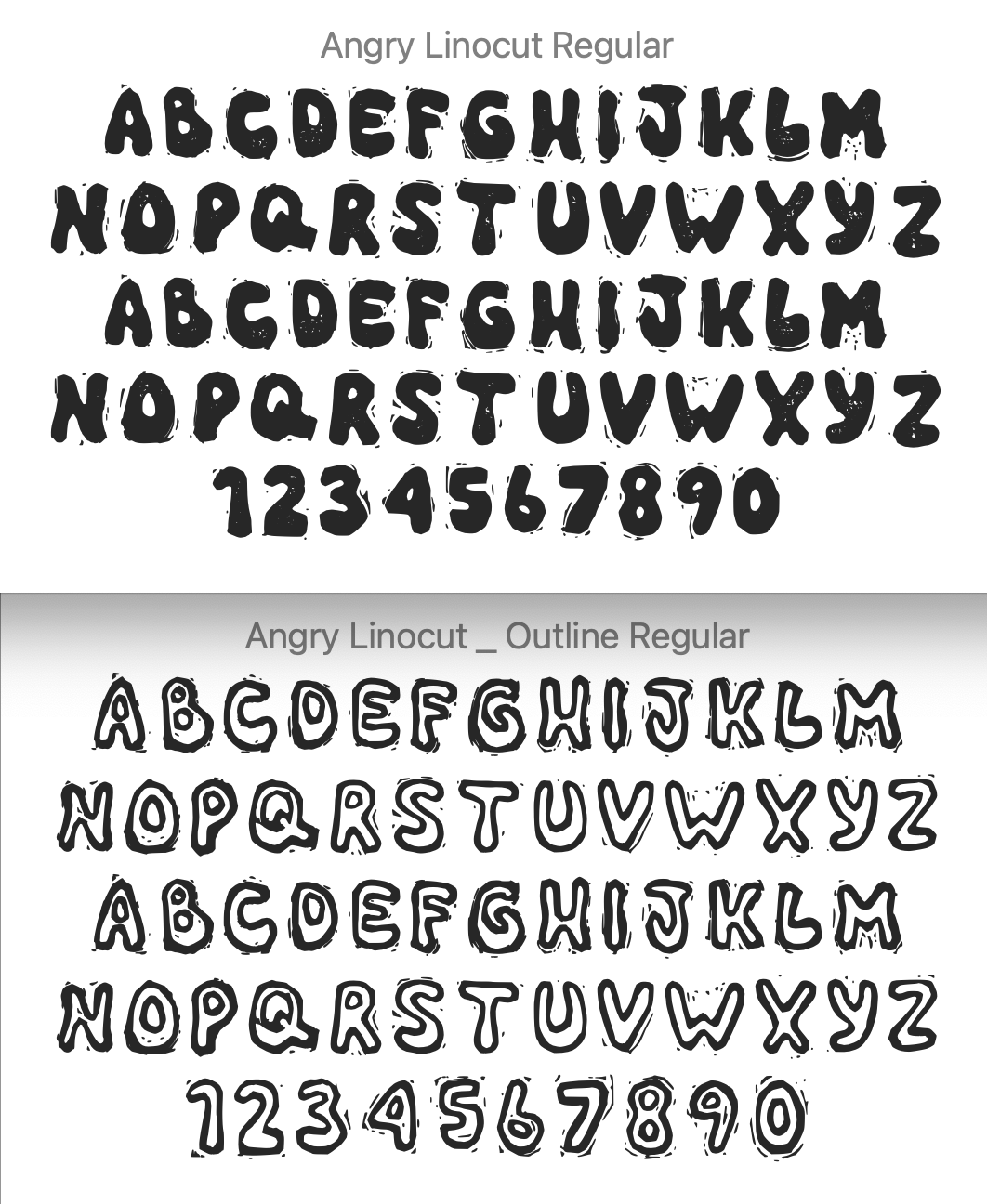 Angry Linocut Font