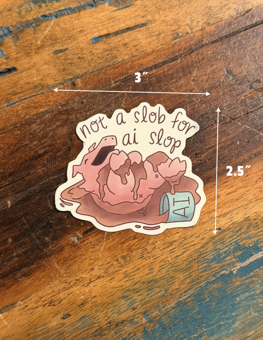 AI Sloppy Pig - Anti-AI Sticker
