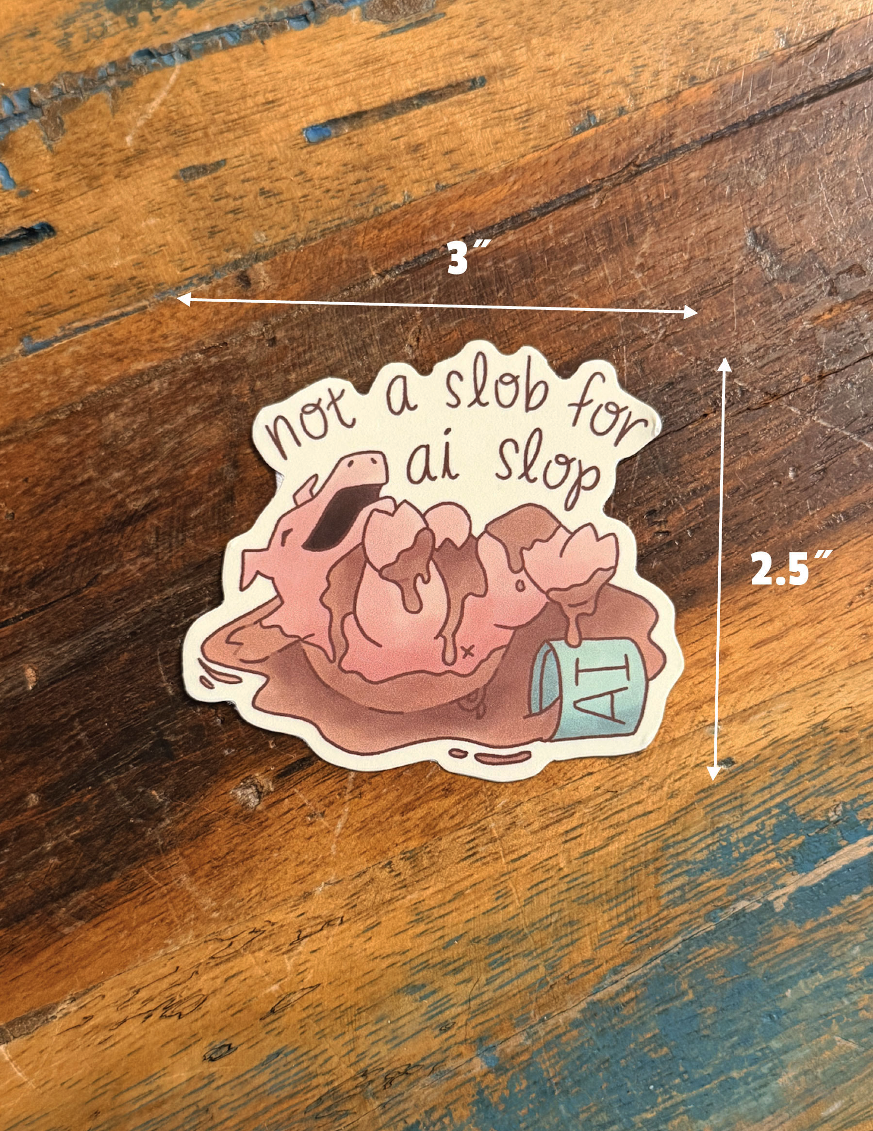 AI Sloppy Pig - Anti-AI Sticker